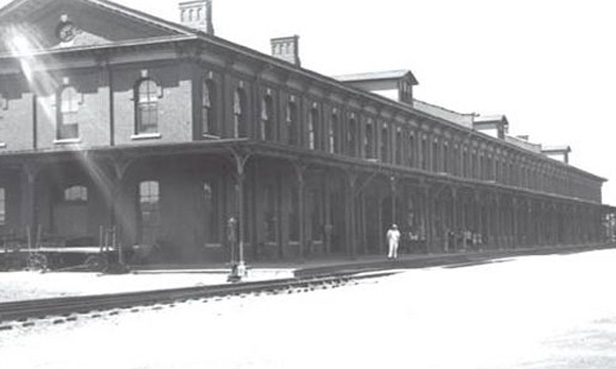 The former Canada Southern Railway station in St. Thomas, Ontario ... was built by American railway promoters between 1871 and 1873 to serve both as the local station and as the headquarters of the company. As such, this large and impressive Italianate-style structure served as the symbol of the railway. After 1878 this regional rail line was controlled by the New York Central Railroad and, from 1883 until 1930, under the aegis of one of its subsidiaries, the Michigan Central Railway. Subsequently, the lease was transferred back to the New York Central until 1968 at which time the line was amalgamated into the Penn Central which went bankrupt in 1976. The company was reorganized as Conrail, which owned it until 1983 when it was purchased jointly by the Canadian Pacific Railway and Canadian National Railways. The St. Thomas station functioned throughout most of this period as the company's administrative headquarters and the location of its main shops and yards..."